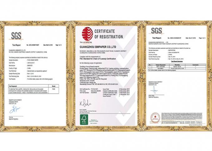 El FSC certificó al tablero a dos caras cubierto 350gsm de 250gsm 300gsm con la parte posterior del gris para embalar