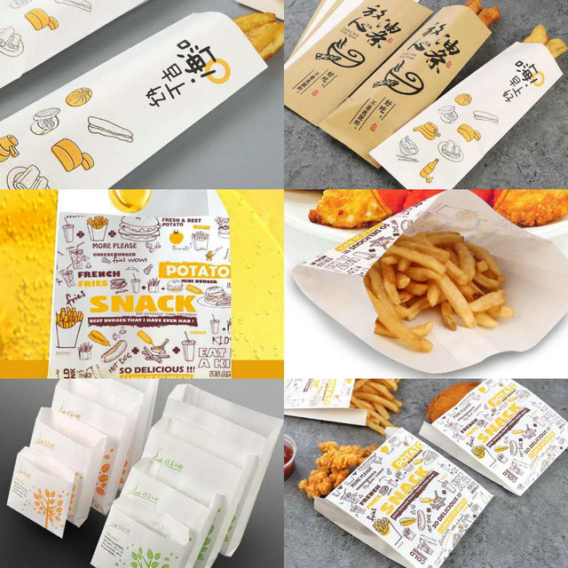 Libro Blanco de Kraft de la categoría alimenticia 120GSM con el tamaño modificado para requisitos particulares para envolver las patatas fritas