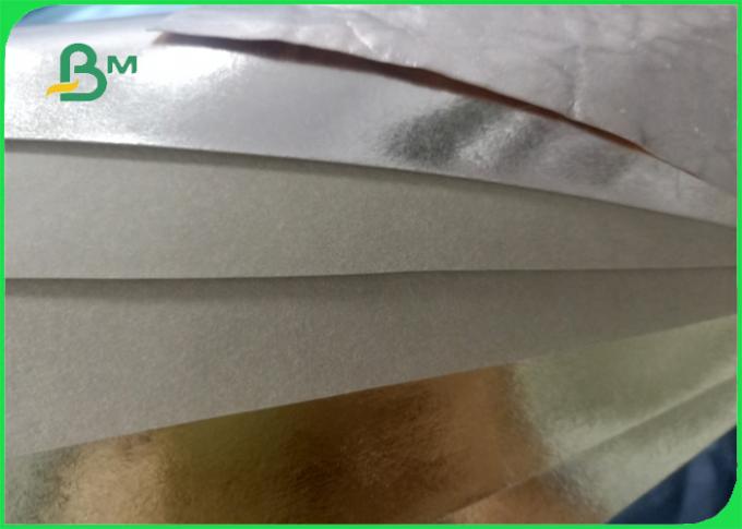 rollo lavable libre del papel de Kraft de la arruga blanca marrón del color oro de 0.55m m para los bolsos