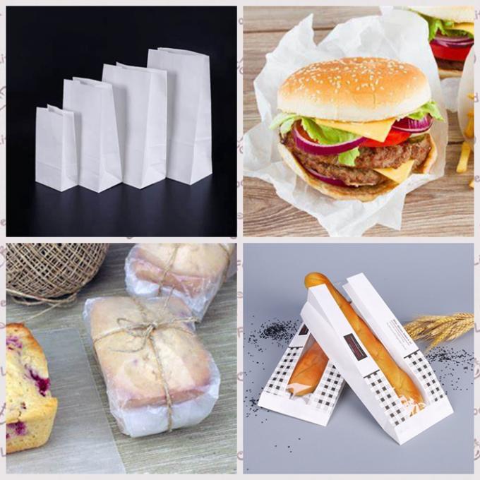 rollo de papel blanco de Kraft de la categoría alimenticia 50g para la fabricación de las bolsas de papel de la comida