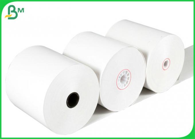 Papel termal del rollo de la prenda impermeable 55gsm 640m m para la etiqueta de la etiqueta engomada del cartón