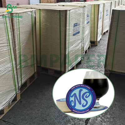 Papel absorvente de agua de alta pulpa 1 mm 1,4 mm Papel de alfombra de cerveza blanca para coaster