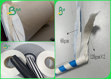 60gsm imprimible sin el rollo sin blanquear del papel de Kraft del olor para la paja de papel
