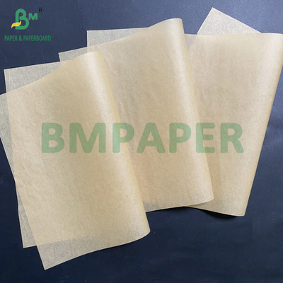 Papel a prueba de grasa de 34gm y 40gm Kraft Brown Sandwich Hojas de envoltura de tamaño personalizado