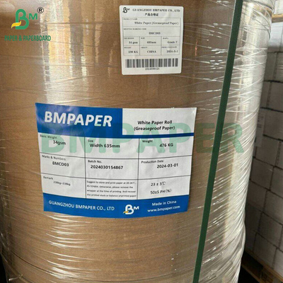 35gm 50gm Kit 3 Kit 5 Rulos de papel blanqueado a prueba de grasa para envolver kebabs