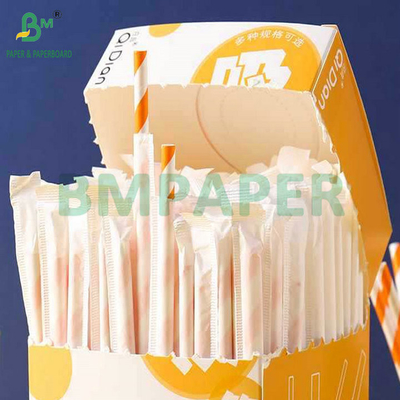 Papel Kratf blanco de alta resistencia imprimible de 24 gramos y 28 gramos para embalaje de paja para beber