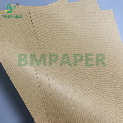 80 gramos de papel Kraft de color marrón rayado envoltorio de regalo de un lado Brillo excelente resistencia