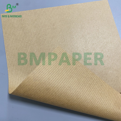 80 gramos de papel Kraft de color marrón rayado envoltorio de regalo de un lado Brillo excelente resistencia