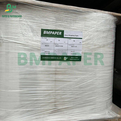 Papel de embalaje de paja blanco de 24 gm 28 gm 27 mm x 5000 m Buena resistencia a la tracción