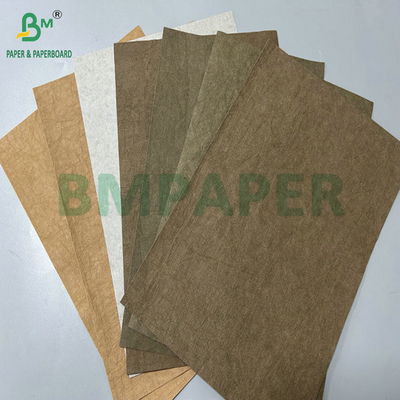 0.3mm 0.55mm 150cm ancho marrón arrugas Tejido Kraft prelavado para bolsos de mano