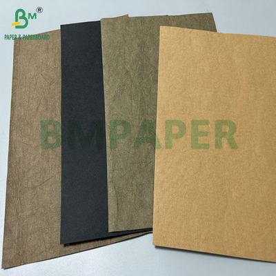 0.3mm 0.55mm 150cm ancho marrón arrugas Tejido Kraft prelavado para bolsos de mano