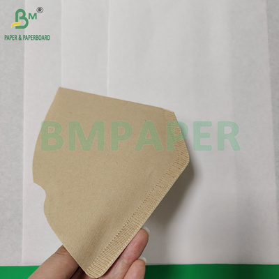 Papel de filtro de café de grado alimenticio de pulpa de madera blanqueada y no blanqueada de 50 gramos 328 mm