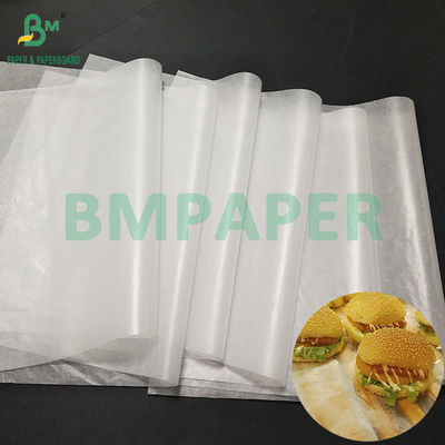 20 gramos de papel blanco impermeable a la grasa, transparente, para el tapete de pan, papel de cera, papel brillante