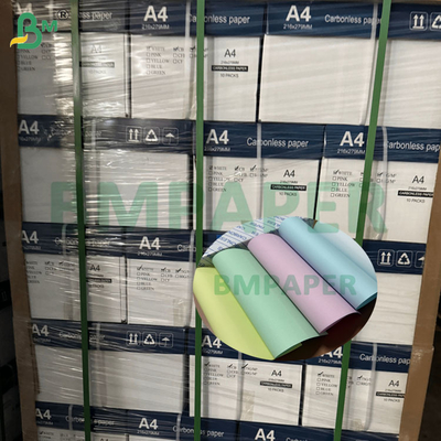 Papel NCR autocopiativo de 80 g/m² en blanco y múltiples colores, tamaño legal 8.5" x 14"