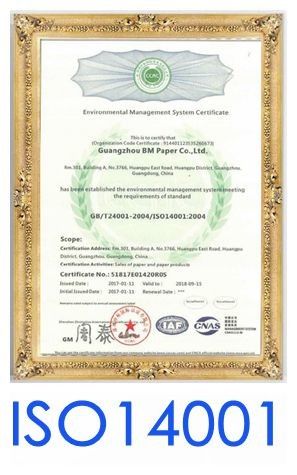 China GUANGZHOU BMPAPER CO.,LTD Certificaciones