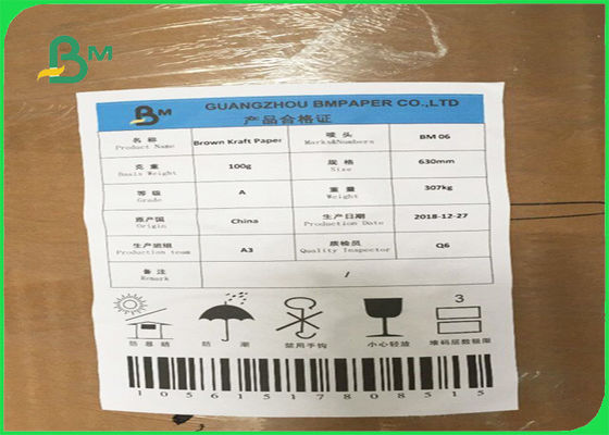 SGS reciclado color del papel del trazador de líneas de Kraft de la pulpa de Brown aprobado en hojas o Rolls