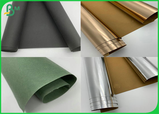 Papel de Kraft lavable del oro/de la plata/del papel rojo y azul de la fibra para hacer los bolsos