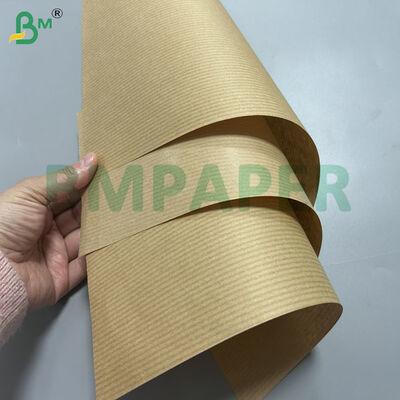 Papel Kraft MG Ribbed Color Marrón 30gsm 32gsm Para Empaquetado de Alimentos 700mm 800mm