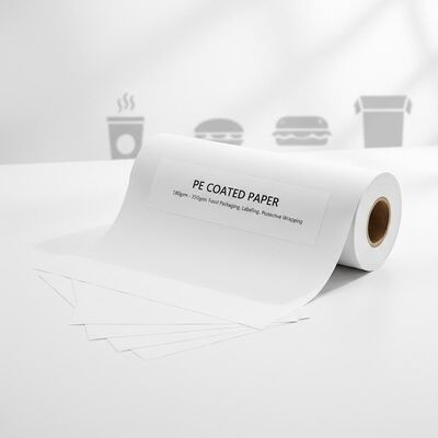Papel con revestimiento de polietileno PE Papel 180gm 350gm Material de revestimiento PE Ideal para el etiquetado y el envase protector de los envases de alimentos