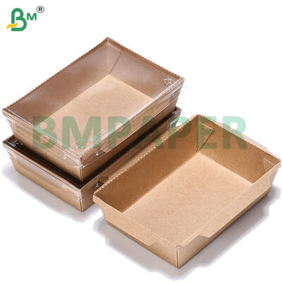 Bandejas de cartón de papel marrón de 300 g/m² para envases de alimentos desechables