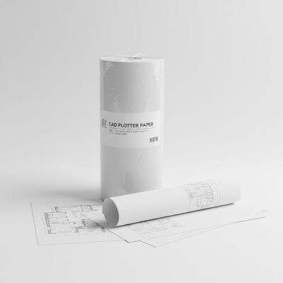 80gm Ingeniería CAD Plotter Rollos de papel 1,7m * 100m 2 pulgadas de núcleo