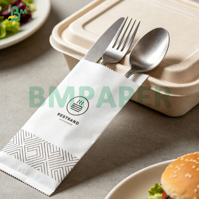 Papel de regalo imprimible de los cubiertos Papel Kraft blanco para el cuchillo disponible