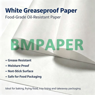 Rollos de papel a prueba de grasa de 45 g/m² Ancho 565 mm, Kit de grado alimenticio blanco y marrón 3 - 10"