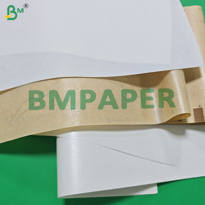 Printable 40gsm + 15g PE White Brown Kraft Paper For Cutlery Wrapping 160mm