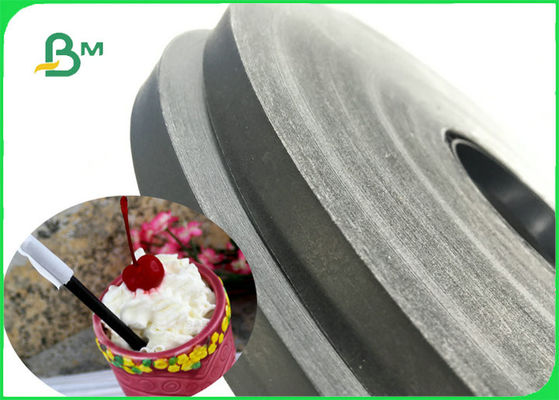 rollo de papel Slitted negro imprimible de la categoría alimenticia 60gsm para beber FDA FSC