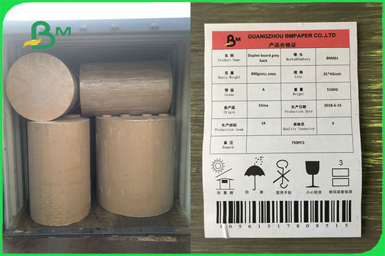 Reciclado un tablero blanco revestido del duplex de la parte posterior del gris del lado para la caja de embalaje FSC